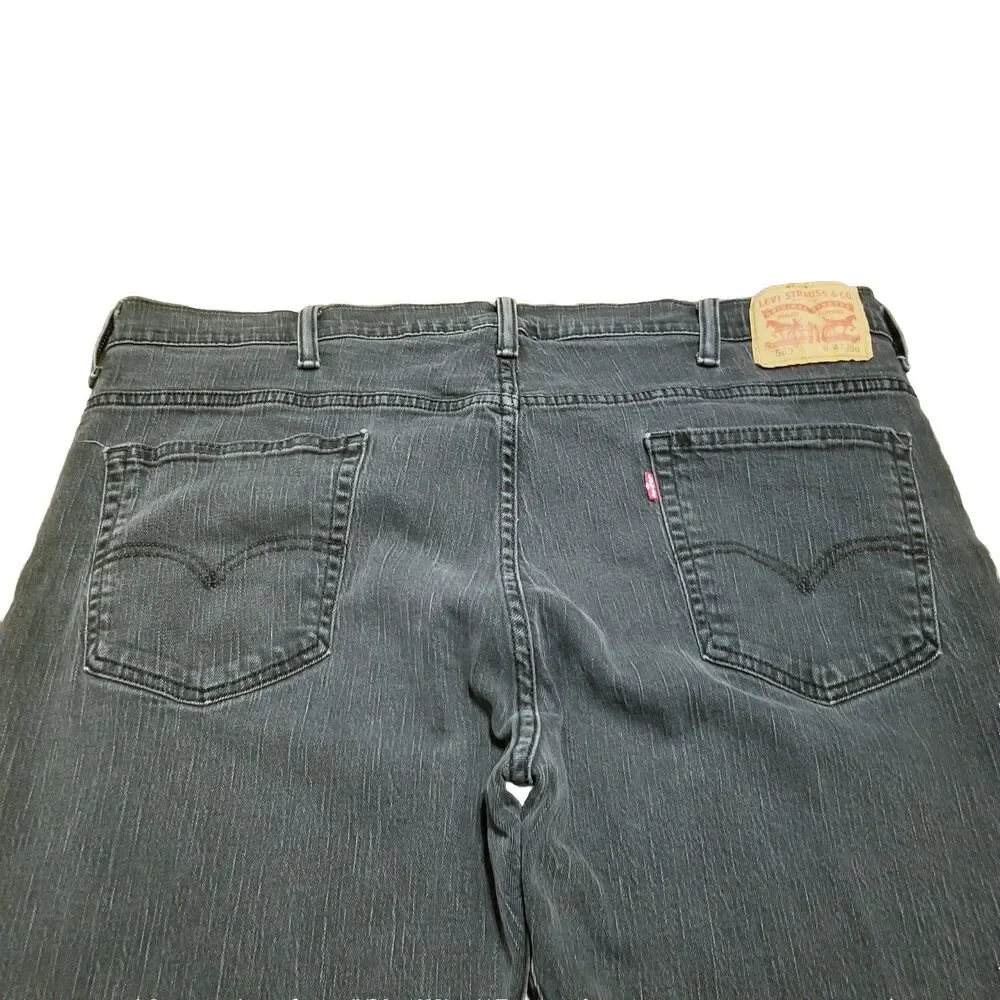 Levi's 569 Jeans Men's Size 42x30 Gray Loose Straight Fit Stretch Denim (41x28)